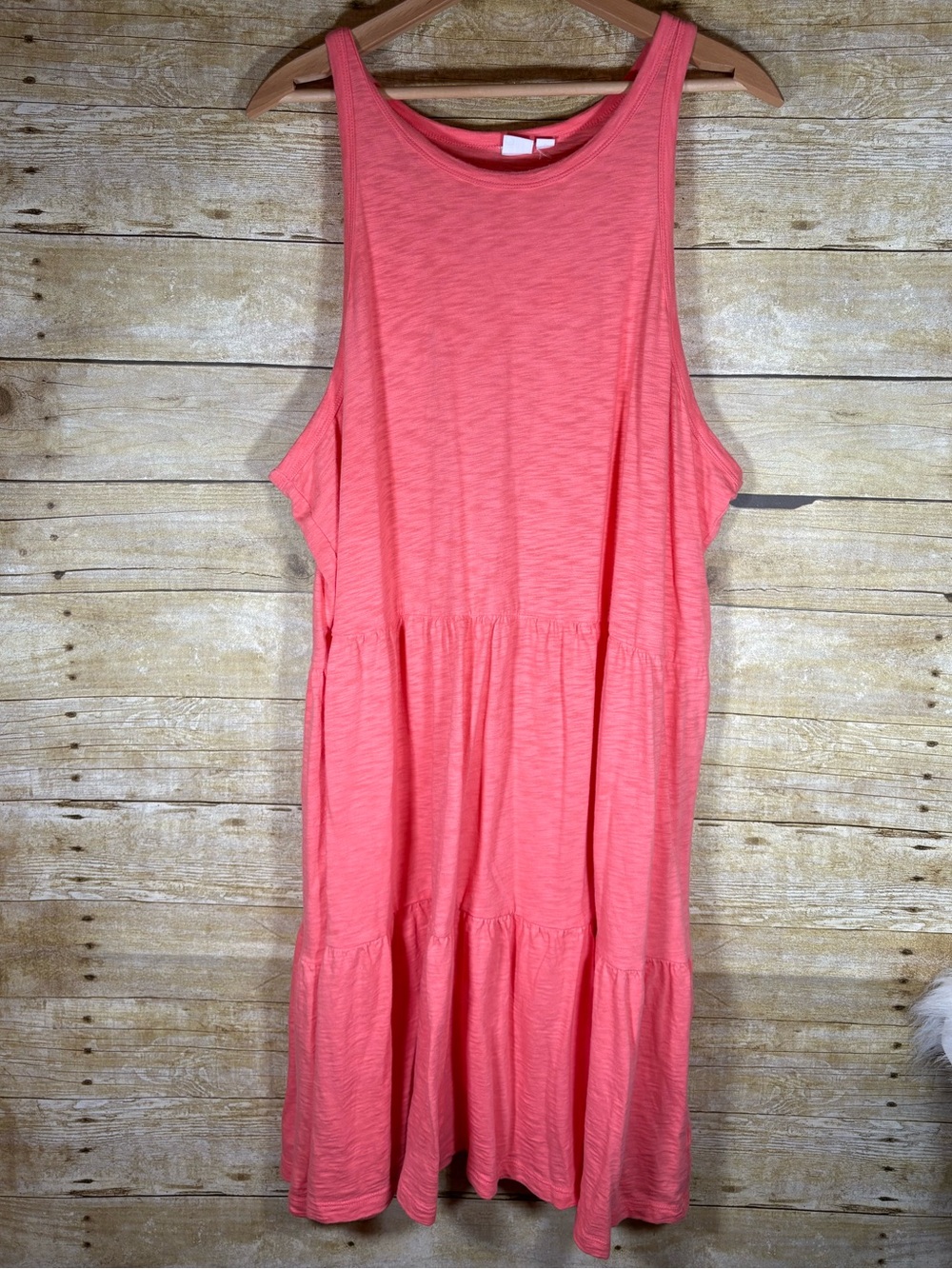GAP Sleeveless Tiered Midi Summer Dress sz XXL Coral Pink